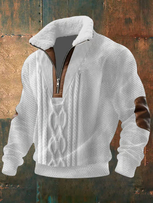 Marlene | Women's High Collar Knit Top With Lined Collar