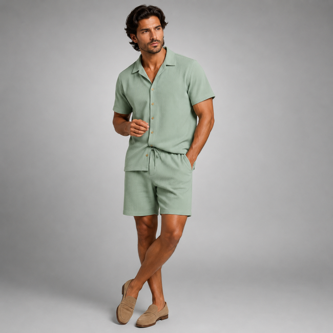 Camp Collar Shirt and Shorts Set – Easy Summer Co-Ord