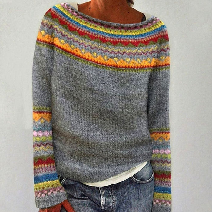 Charlotte | Women's Merino Wool Sweater Fair Isle Knit Pullover